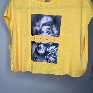 SHEIN Yellow 'Stay Wild' Graphic Tee